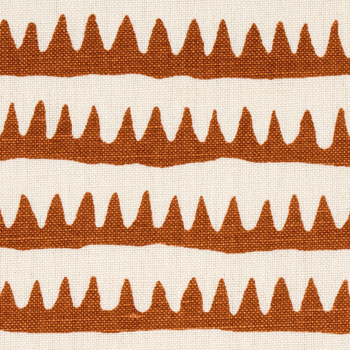 Schumacher Corfu Hand Printed Stripe Rust Fabric Sample 177974