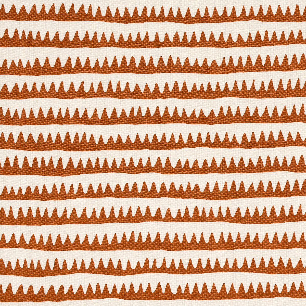 Schumacher Corfu Hand Printed Stripe Rust Fabric 177974