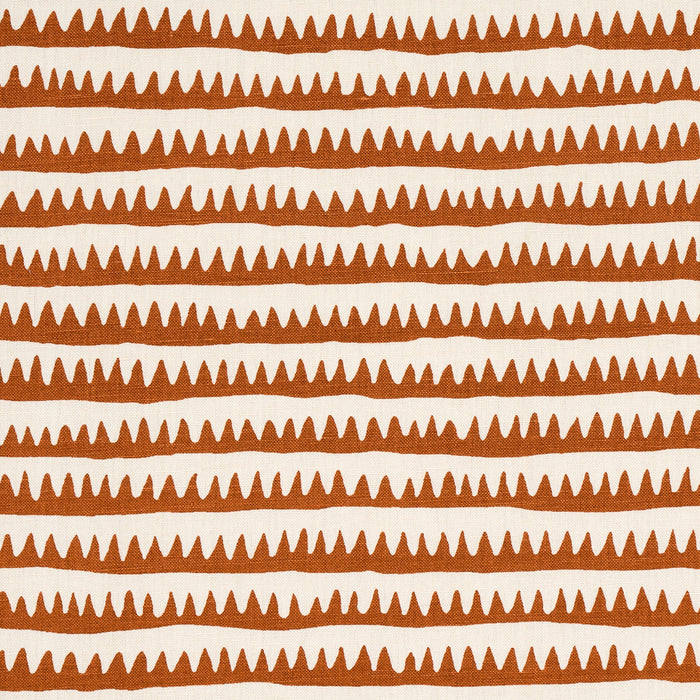 Schumacher Corfu Hand Printed Stripe Rust Fabric Sample 177974