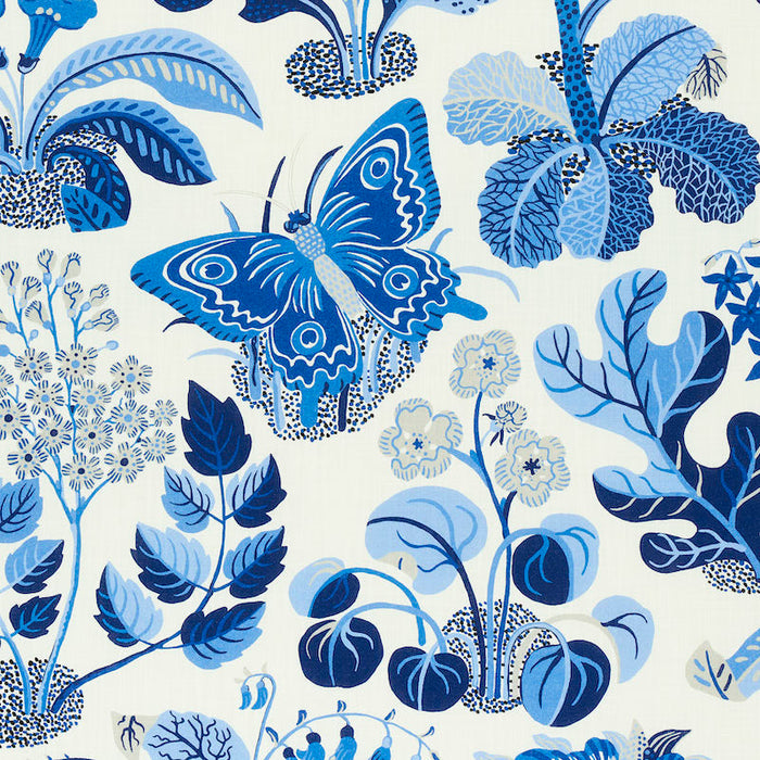 Schumacher Exotic Butterfly Indoor/Outdoor Marine Fabric Sample 177981