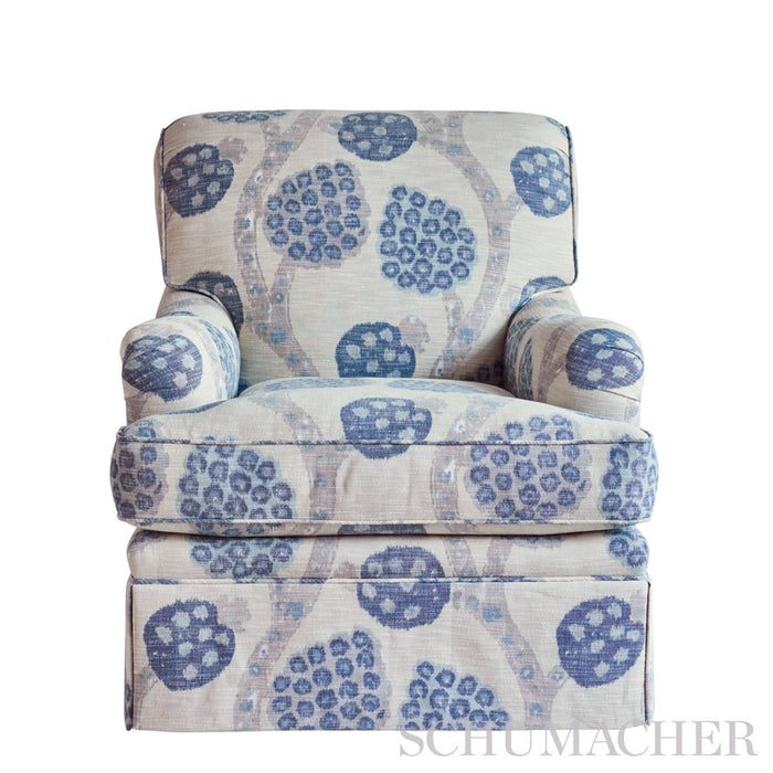 Schumacher Annabel Warp Print Blue Fabric 177992