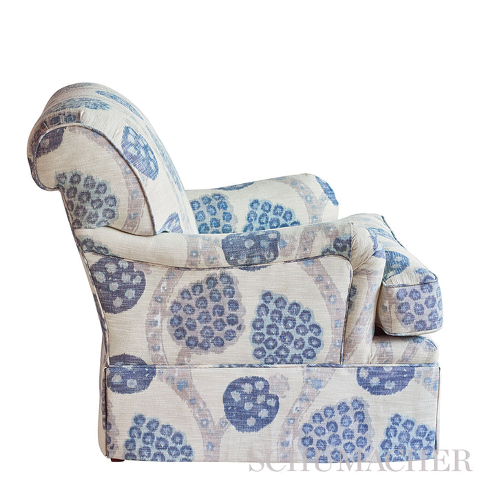 Schumacher Annabel Warp Print Blue Fabric 177992