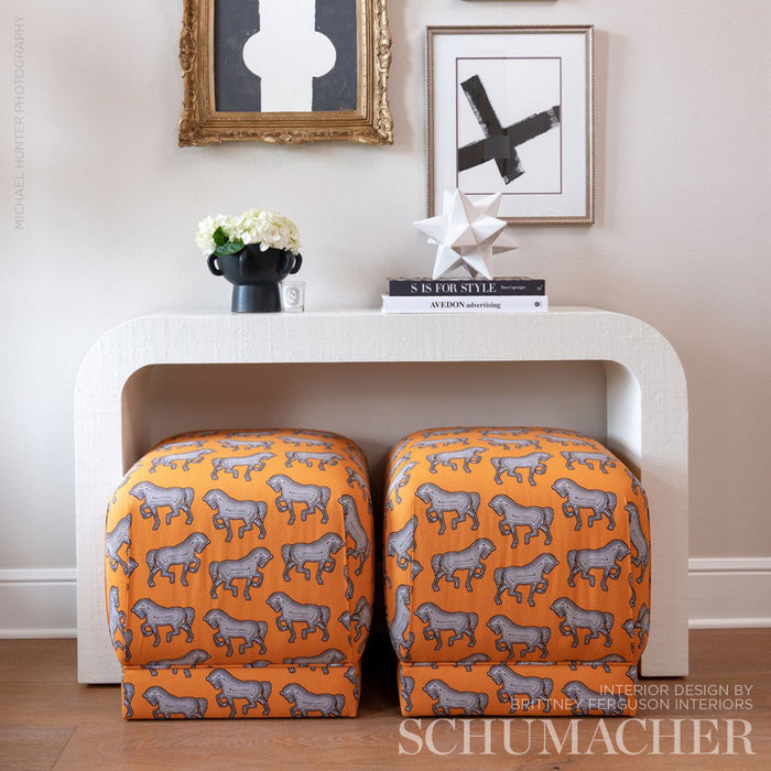 Schumacher Faubourg Orange Fabric 178010