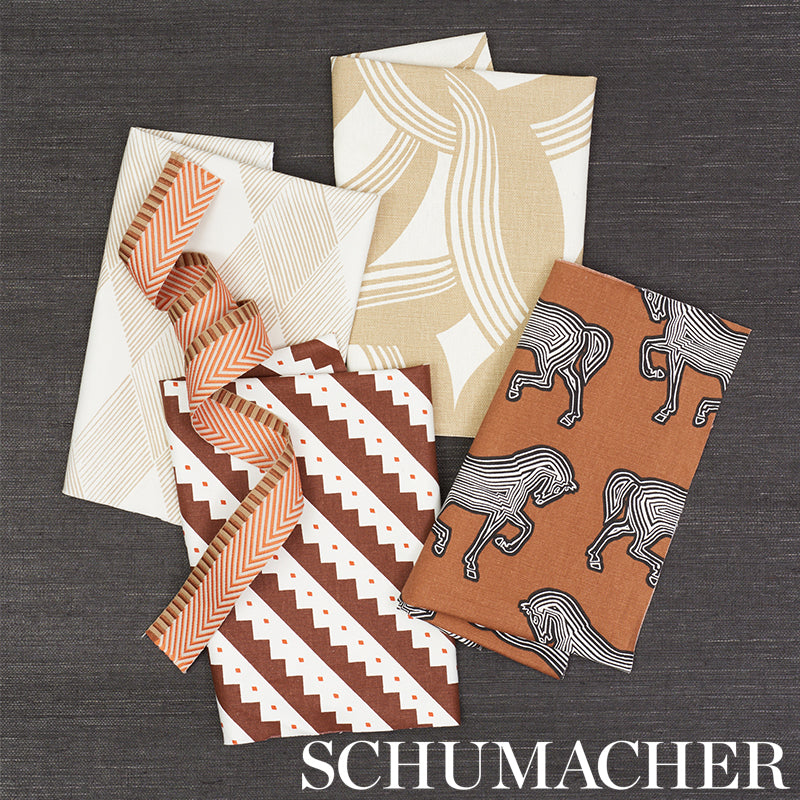 Schumacher Zeppelin Brown Fabric Sample 178020