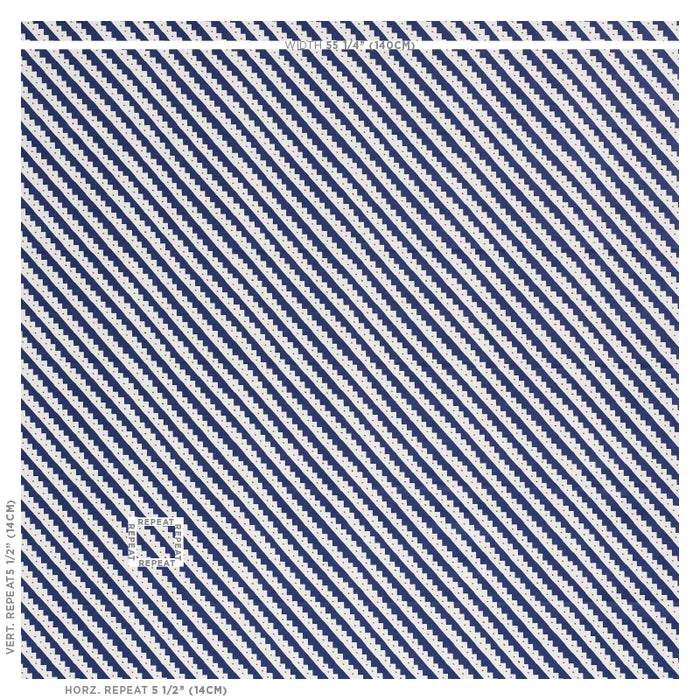 Schumacher Zeppelin Blue Fabric 178022