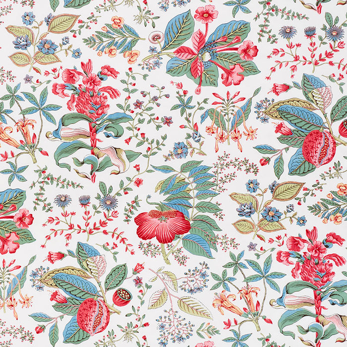 Schumacher Pomegranate Botanical Document Fabric Sample 178121