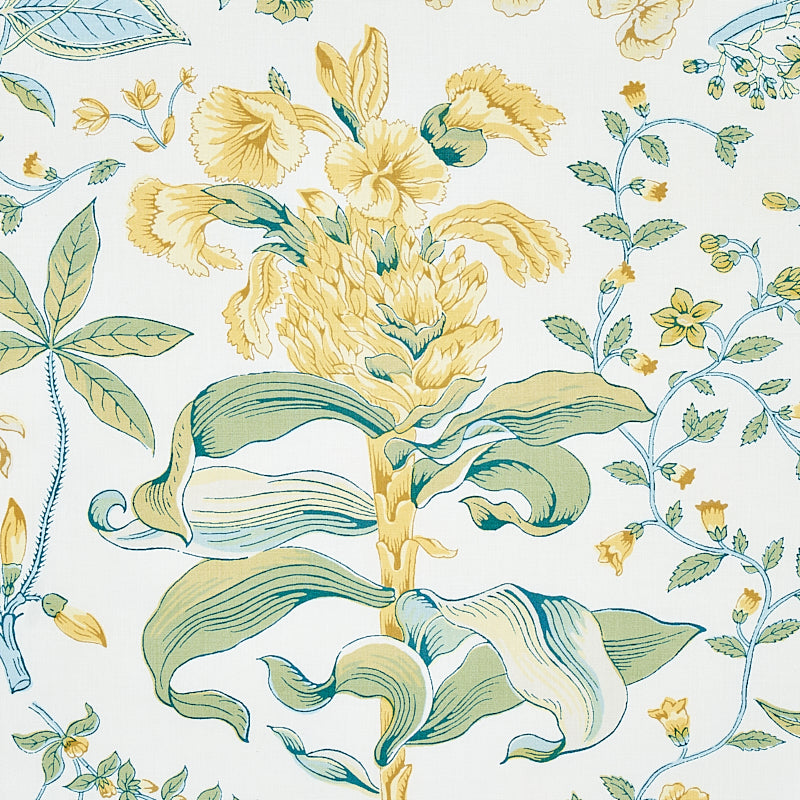 Schumacher Pomegranate Botanical Citron Fabric 178123