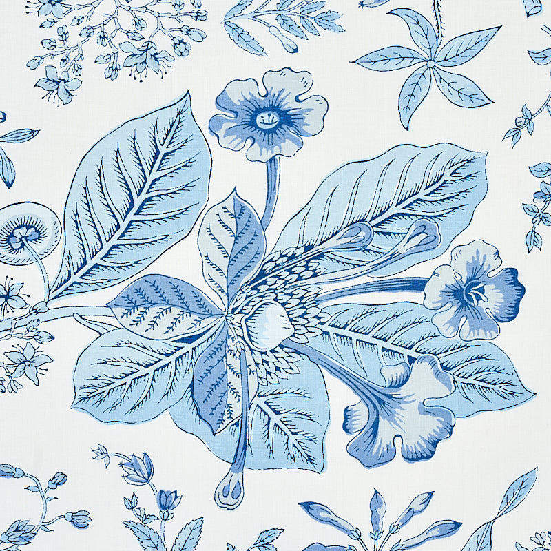 Schumacher Pomegranate Botanical Blue Fabric Sample 178124