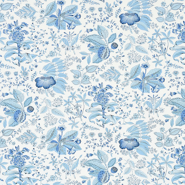 Schumacher Pomegranate Botanical Blue Fabric Sample 178124