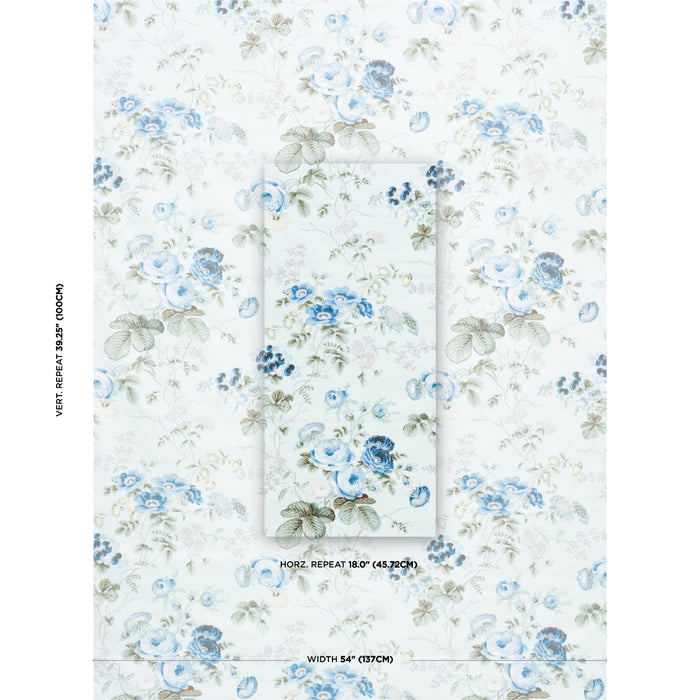 Schumacher Salisbury Chintz Celadon Fabric Sample 178150