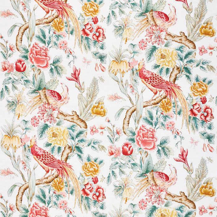 Schumacher Majestic Garden Rose & Celadon Fabric 178161