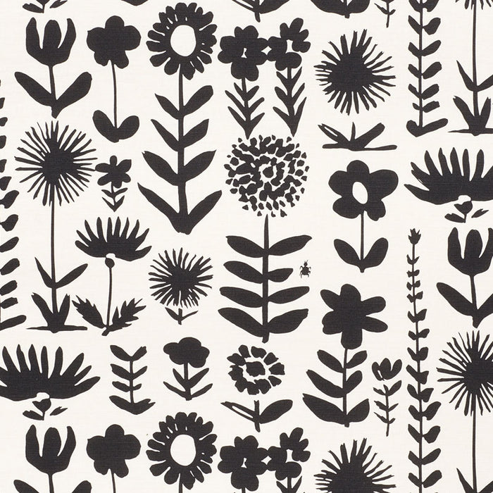 Schumacher Wild Things Black Fabric Sample 178250