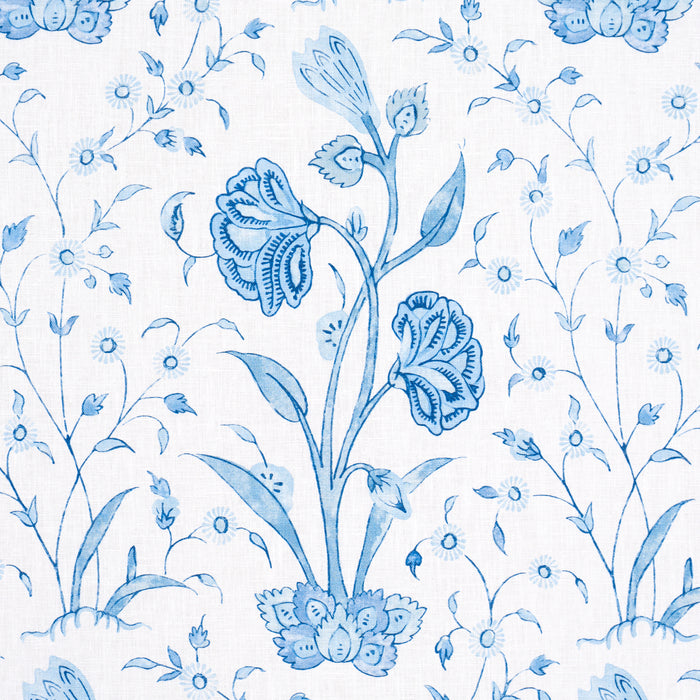 Schumacher Khilana Floral Porcelain Fabric Sample 178335