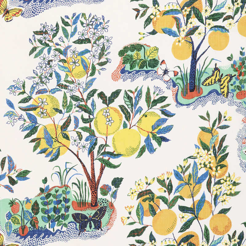 Schumacher Citrus Garden Sheer Primary Fabric 178350