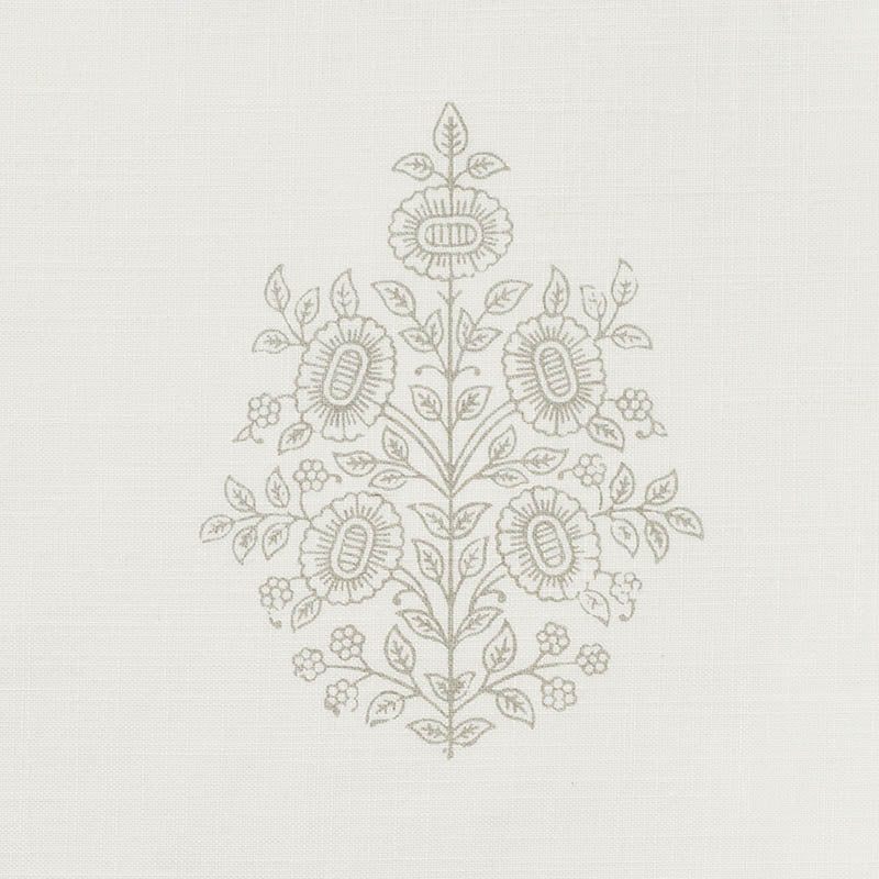 Schumacher Asara Flower Sheer Grey Fabric Sample 178370