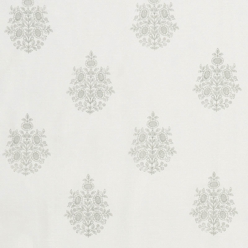 Schumacher Asara Flower Sheer Grey Fabric 178370