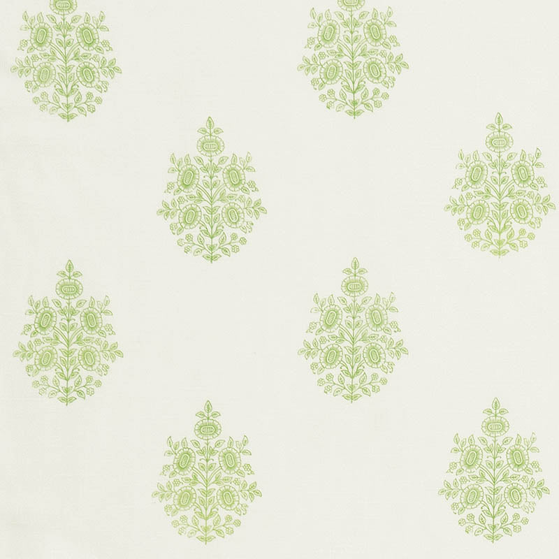 Schumacher Asara Flower Sheer Green Fabric 178371