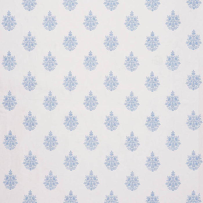 Schumacher Asara Flower Sheer Blue Fabric Sample 178372