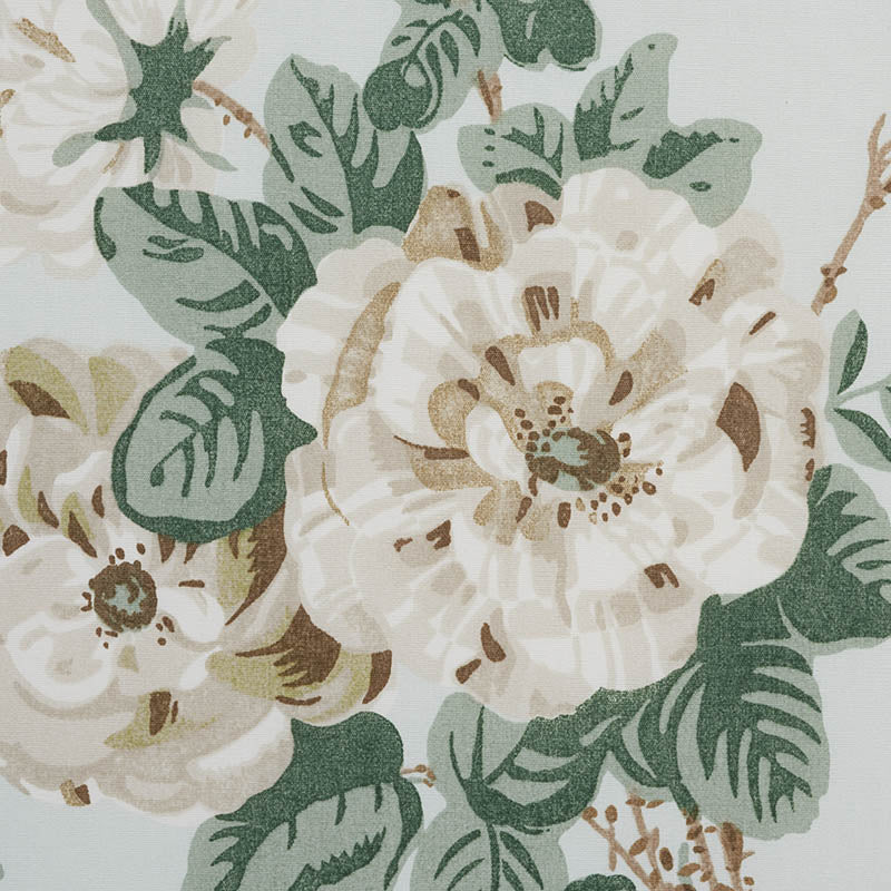 Schumacher Betty Chintz Celadon Fabric Sample 178402