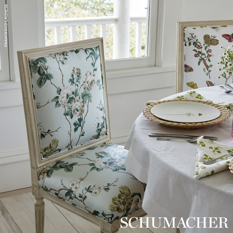 Schumacher Betty Chintz Celadon Fabric 178402