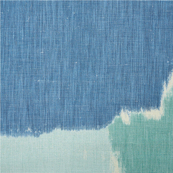 Schumacher Colorblock Ikat Aqua Fabric Sample 178470