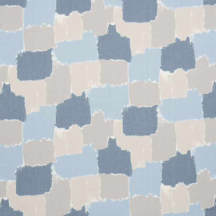 Schumacher Colorblock Ikat Denim Fabric 178471