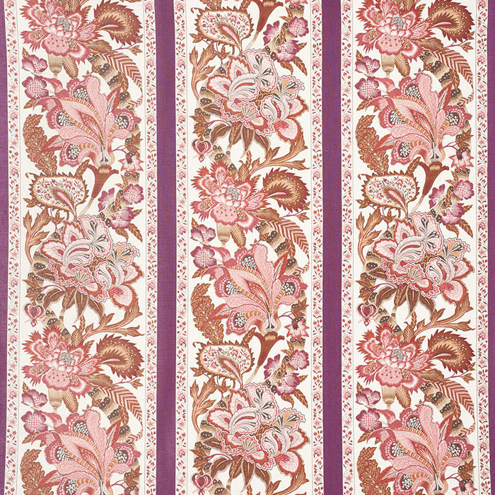 Schumacher Anjou Stripe Rose Fabric Sample 178523