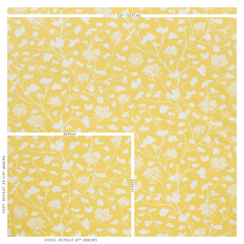 Schumacher Pennick Chintz Yellow Fabric Sample 178540