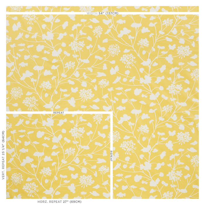 Schumacher Pennick Chintz Yellow Fabric Sample 178540