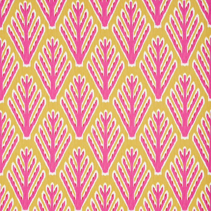 Schumacher Bodhi Tree Yellow & Pink Fabric Sample 178560