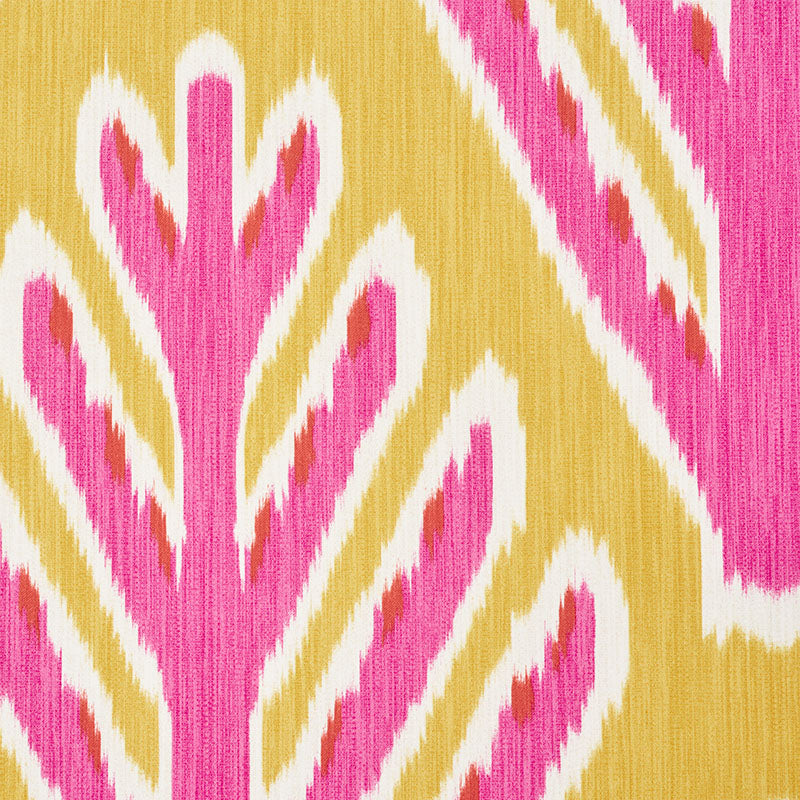 Schumacher Bodhi Tree Yellow & Pink Fabric 178560