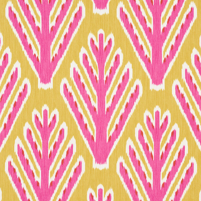 Schumacher Bodhi Tree Yellow & Pink Fabric Sample 178560