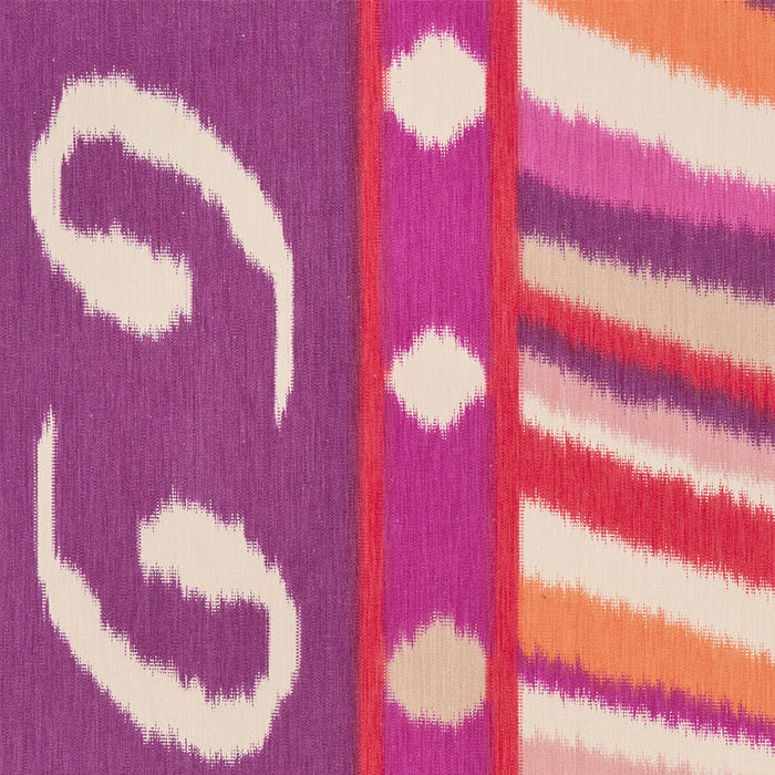 Schumacher Terence Ikat Magenta Fabric Sample 178581