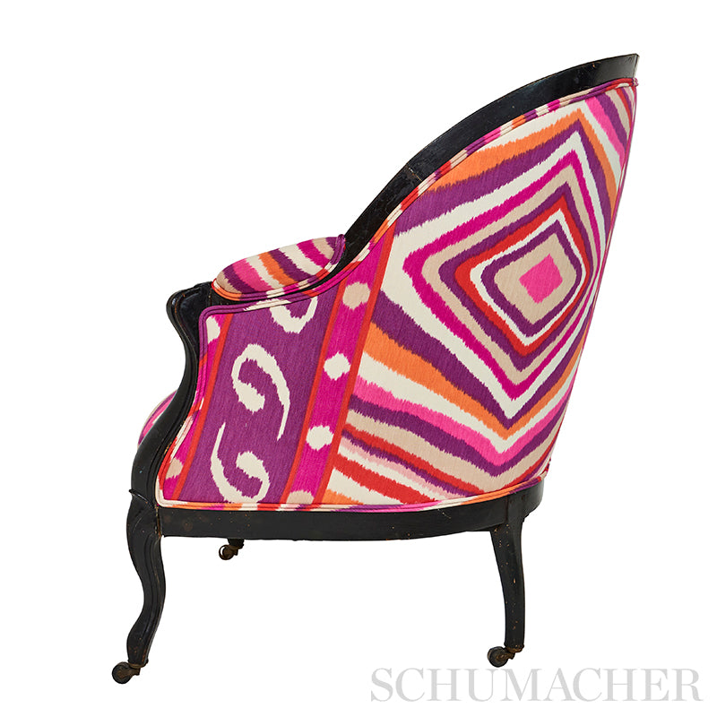 Schumacher Terence Ikat Magenta Fabric 178581