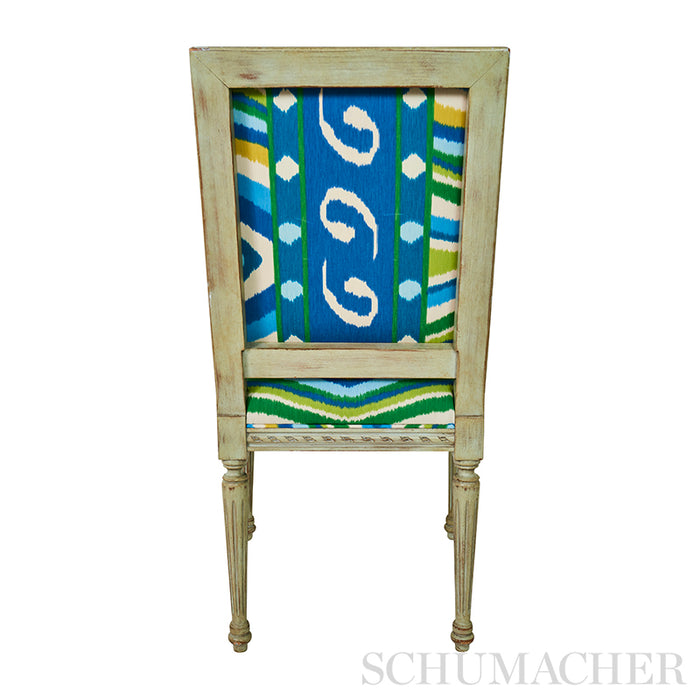 Schumacher Terence Ikat Peacock Fabric 178582