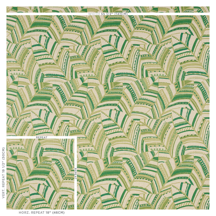 Schumacher Deco Leaves Palm Fabric 178650