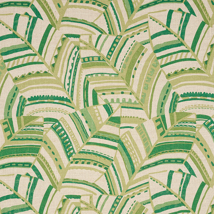 Schumacher Deco Leaves Palm Fabric Sample 178650