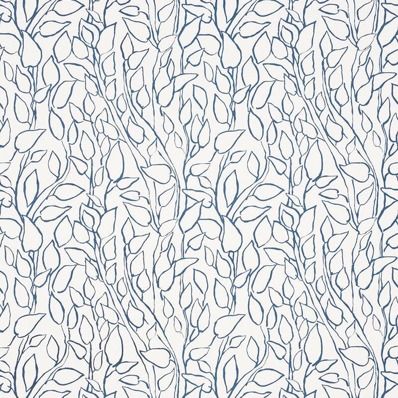 Schumacher Solandra Vine Blue Fabric Sample 178700