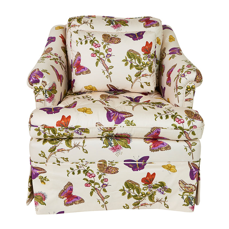 Schumacher Baudin Butterfly Chintz Purple Fabric 178722