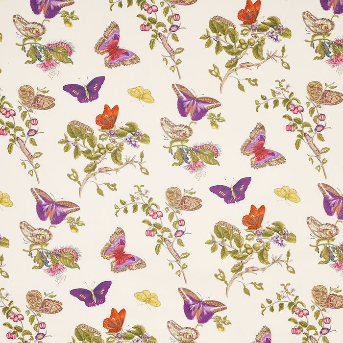 Schumacher Baudin Butterfly Chintz Purple Fabric 178722