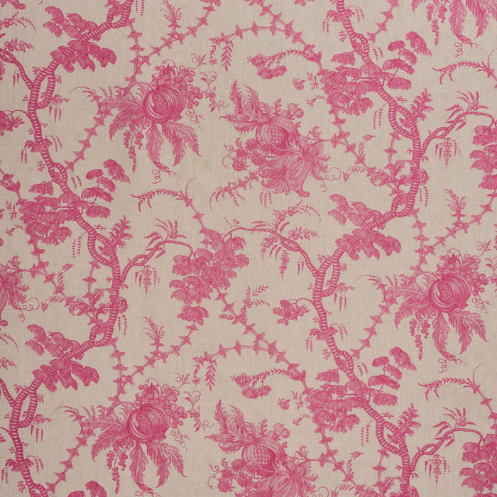 Schumacher San Cristobal Toile Magenta Fabric Sample 178730