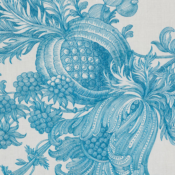 Schumacher San Cristobal Toile Peacock Fabric 178731