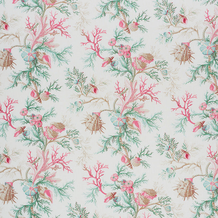 Schumacher Del Tesoro Pink & Aqua Fabric Sample 178761