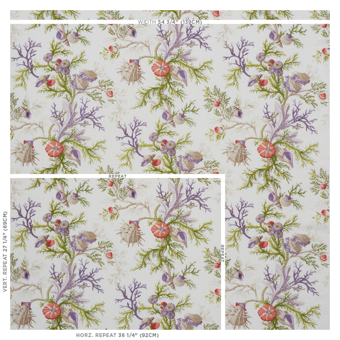 Schumacher Del Tesoro Purple & Coral Fabric Sample 178762