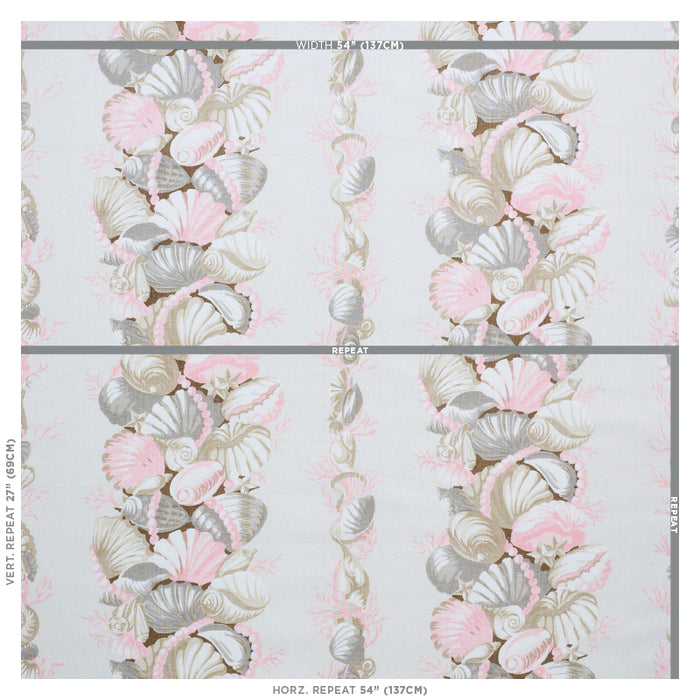 Schumacher Bedolina Chintz Pink & Natural Fabric Sample 178781