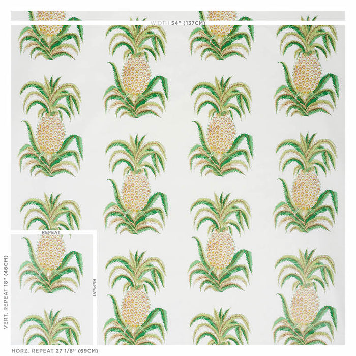 Schumacher Pineapples Chintz Ivory Fabric 178800