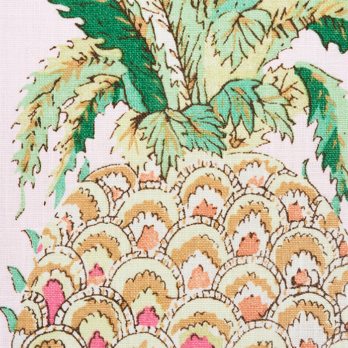 Schumacher Pineapples Chintz Blush Fabric Sample 178802