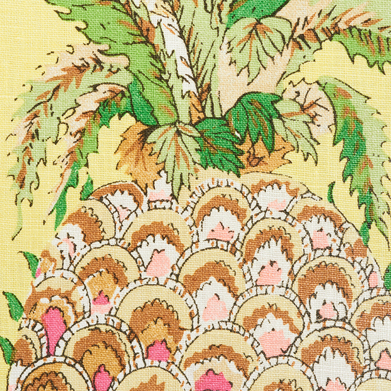 Schumacher Pineapples Chintz Yellow Fabric 178803