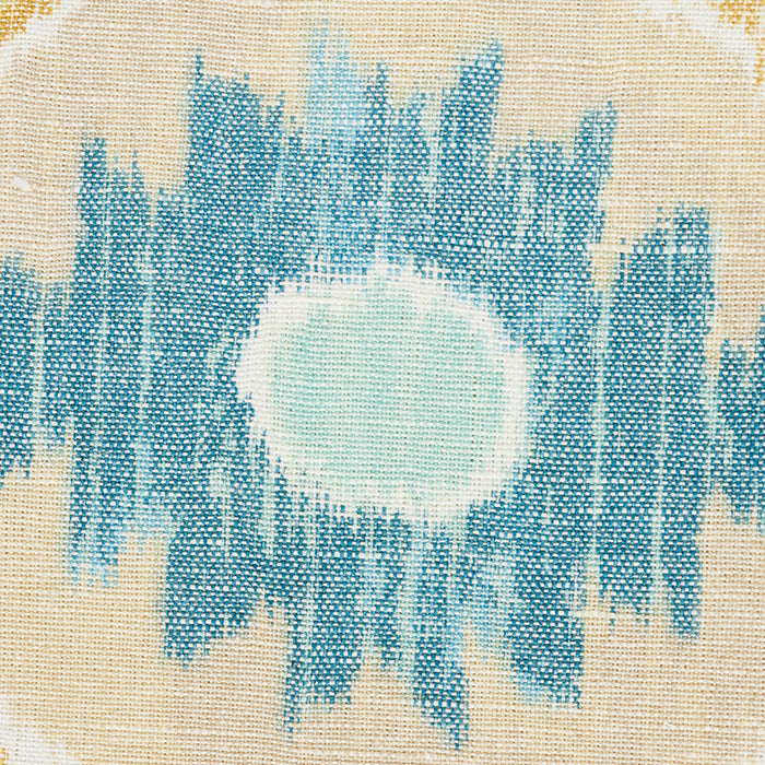 Schumacher Elizia Ikat Sky & Ochre Fabric Sample 179050