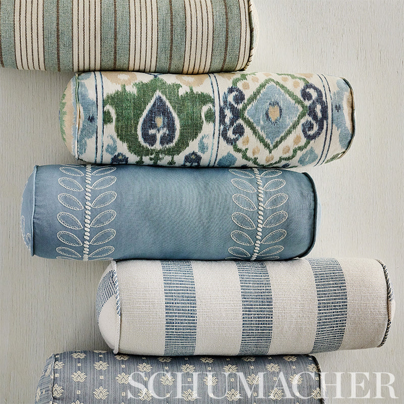 Schumacher Elizia Ikat Green & Blue Fabric Sample 179051